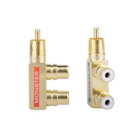 RCA Connector Splitter 1xRCA Male Plug to 2xRCA Female Jack Adapter Gold Plated Audio RCA Coupler Converter