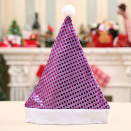 Christmas Sequin Sheen Santa Hat kids children men women Festive costumes cap Party Accessory Supplies