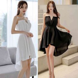 irregular Dress for women Summer Sleeveless Strapless Polyester Ladies Loose in Sexy Party Dresses 210602