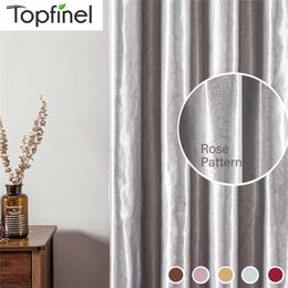 Rose Pattern Blackout Curtain For Living Room Modern Curtain For BedroomWindow Treatment Blinds Finished Drapes Custom Made 211203