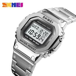 Chronograph Countdown Digital Watch For Men Fashion Outdoor Sport Wristwatch Men's Watch Alarm Clock Waterproof Top Brand SKMEI 210329