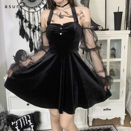 Traf Summer Sexy Dress Women Y2k Gothic Clothing Vintage Harajuku Girls Party Dresses Punk Vestidos Toppies 211021 210712