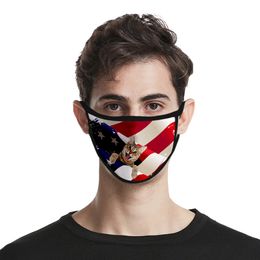 American Flag Mask Independence Day Dustproof Fashion Printing Ice Silk Mask Fabric Protective