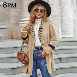 Women's Fuzzy Jacket Winter Fleece Lapel Open Front Long Cardigan Coat Faux Fur Warm Winter Outwear Jackets ouc1315 211118