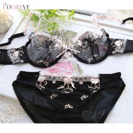 NXY sexy set Women's Underwear Lace Lingerie Unlined See Through Brassiere Floral Mesh Perspective Bras and Panty Sold Separately 1129