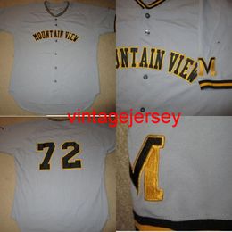 Mountain View High School #72 Baseball Game Worn Jersey 100% Stitched Custom Baseball Jerseys Any Name & Number