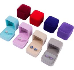 2021 Fashion Velvet Jewellery Boxes cases For only Rings & Stud Earrings 12 Colour Jewellery Gift Packaging & Display Size 5cm*4.5cm*4cm