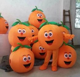 Performance Orange Fruit with leaf Mascot Costumes Halloween Fancy Party Dress Cartoon Character Carnival Xmas Easter Advertising Birthday Party Costume Outfit