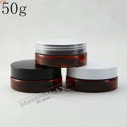 50g/ml Clear Plastic Flat Bottle Jar White Black lid Butter Pomade Bath Salt Pill Small Sample Packing Bottlesgood qty