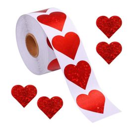 Wall Stickers Gift Sealing 500 Pcs Red Love Heart Design Diary Scrapbooking Festival Birthday Party Decorations Labels