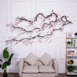 300cm Magnolia Wall Flowers Branches Wreath Garland Artificial Fake Flower Wedding Arch Decorate Home Decoration Party Accessory 210317