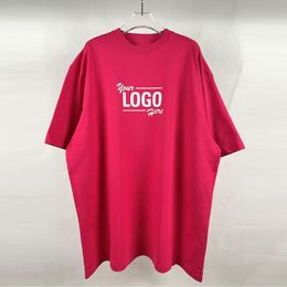 2024 Spring Summer Women Men Tops Tee Letter Embroidery Baleciaga Cotton Red Short Sleeve T-Shirt Your Logo Is Here Bb Pairs Tn