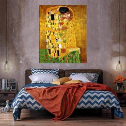 The Kiss Huge Oil Painting On Canvas Home Decor Handcrafts /HD Print Wall Art Pictures Customization is acceptable 21051016