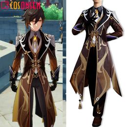 Genshin Impact Zhongli Cosplay Costume Fancy Outfit COSPLAYONSEN Custom Made Y0903