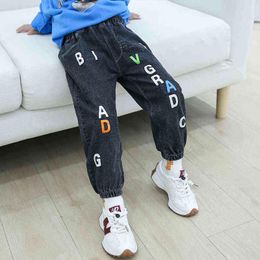 2022 New Korean Style Kids Fashion Trend Boys Pants Casual Pants Children Spring and Autumn Washed Jeans Pants High Quality Pa G1220
