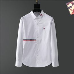 Luxurys Designers high quality men's Dress shirts fashion trend casual business cocktail shirt long sleeve solid Colour summer comfortable stand collar M-3XL#13