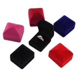 100pcs Flocking Jewelry Box 4.8x4.8c Arch Top Velvet Ring Boxes Jewelry Storage Case Gift Boxes Jewelry Display Case