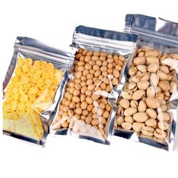 100pcs/lot Plastic Aluminum Foil Package Bag Resealable Zipper Bags Smell Proof Pouch for Food Coffee Tea Storage