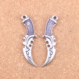 17pcs Antique Silver Bronze Plated dagger Charms Pendant DIY Necklace Bracelet Bangle Findings 50*12mm