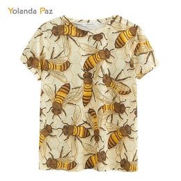 Yolanda Paz Newest Men/Women t shirts good quality fashion breathable comfort Bee printing short sleeve o-neck tops tees 210317