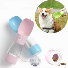 Lightweight Pet Cat Dog Food Water Bottle Feeder Drinking Bowl Dispenser With Container Leak Proof Lock Grade Material 210615