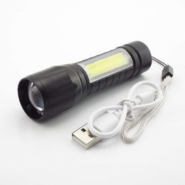 14500 batteries Canada - Flashlights Torches Waterproof LED Flash Torch Lamp 2000 Lumens Lantern For Camping Q5 Built In 14500 USB Rechargeable Battery S1