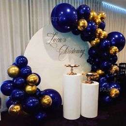 85pcs Navy Blue Balloons Garland Arch Kit Chrome Gold Sequins Ballon for Baby Shower Wedding Birthday Party Decor Globos 210626