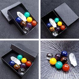 Decorative Objects & Figurines 8pcs/set Yoga Healing Energy Stone Natural Crystal Reiki Ornaments Gemstones Home Mineral Quartz Box Gifts Ch