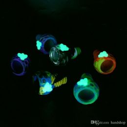Luminous Bee pattern 14mm or 18mm bowl for glass smoking bongs high quality Unbreakable silicone bong bowls