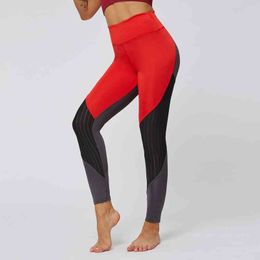 Mesh Patchwork Gym Yoga Leggings Women Butt Lfting Workout Running Pant Woman High Elasticity Fitness Deportiva Pantalones 210514