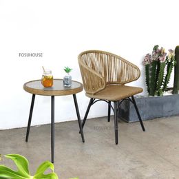 Camp Furniture Nordic Outdoor Chairs Home Garden Balcony Rattan Chair El Villa Courtyard Three Piece