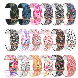 22mm 20mm Colourful design straps Watchband for Samsung Galaxy Watch Active 2 40mm Gear S2 S3 HuaMi Amazfit bip Graffiti silicone wristband