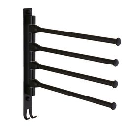 Towel Racks Upgrade Swivel Bar Space Aluminium 2/3/4 Arms Rotate Bathroom Towels Hanging Independent And Clean Piano Paint Technology