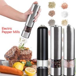 Electric Grinder Salt Black Pepper Mills Automatic Grinding Machine Adjustable Coarseness 210713