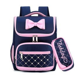 Cute Bow PrincBackpack School Backpacks for Girls Kids Satchel School Bags For Kindergarten Mochila Escolar Rucksacks X0529