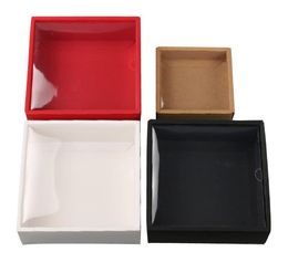 2021 Kraft Cardboard Box Gift Packaging Box With Lid Paper Box Jewelry Gift Packing Case With Clear PVC Window