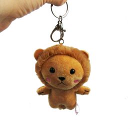 10PCS 10cm Simulation Lion Favorite Bag Decoration Plush Mini Pendant Keychain Doll Ring Soft Toy