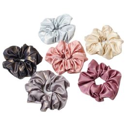 2PK Shiny Large Scrunchies Rubber Ties Elastic Bands Girls Ponytail Holder Scrunchie Women Hair Accessories