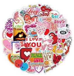 50Pcs-Pack Love Romantic Valentines Heart Vinyl Sticker Waterproof Stickers for Water Bottle Laptop Planner Scrapbook Wall Skateboard Organiser Bumper Decals