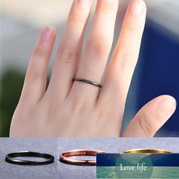 promised rings UK - Vintage Simple Black Color 100% Real 925 Sterling Silver Round Ring Boho Promise Small Engagement Rings For Women Factory price expert design Quality Latest Style