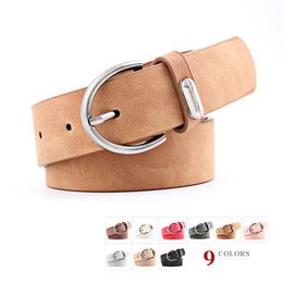 Belts Elegant Women Belt High Quality Scrub Fine Imitation Leather Alloy Pin Buckle Business Affairs Casual As696