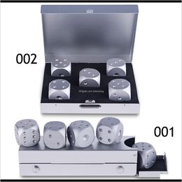 Other Festive Supplies Home & Garden5 Pcs Aluminum Engraved Solid Metal Dice With Case Xmas Gift Souvenir Party Game Drop Delivery 2021 Uvi9Q