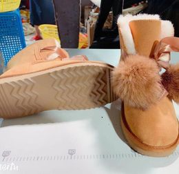 2022Classic Design Girl Women Aus Plush Sheepskin Snow Boots Short Snow Boots Fur Integra Ted Keep Warm Boots shoes