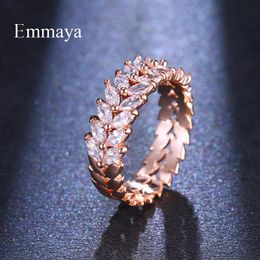 Cluster Rings Emmaya Arrival Half Round With Double Cubic Zircon Charming Ring Colour Jewellery For Ladies Fashion Trend In This Season