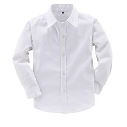 Casual Boy Shirts Cotton Spring Autumn Children Clothes Turn-down Collar Long Sleeve Tops Teenage Bottom Shirt 2-16T 210622
