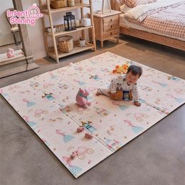 Infant Shining Baby Mat Kids Playmat Puzzle Carpet for Infant Foam 180x200x1cm Big Size Kids Play Mat Thick Baby Crawling Mat 210320