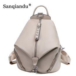 Backpack Style Women Luxury Designer 2021 High Quality Genuine Leather Anti-theft School Bags For Girls Ladies Travel Shoulder Bagpack