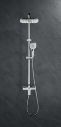 Bathroom Shower Sets Chrome Black Set Wall Mount Systems Rain Head Rotate And Liftable Cold Mixer