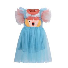 Kids Fashion Dress for Girl Summer Children Boutique Tulle Dresses Toddler Baby Shower Ball Gowns Flamingos Clothing Set 210615