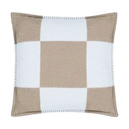 Woven Jacquard Classic Letter Cushion Pillow Plaid Square Wool Decorative Pillows Living Room Sofa Home Textiles